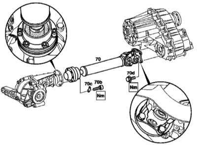  Снятие и установка переднего карданного вала Mercedes-Benz W163